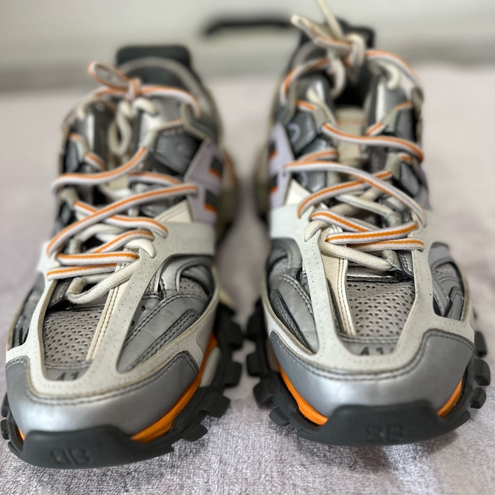Balenciaga Gray and Orange Sneakers